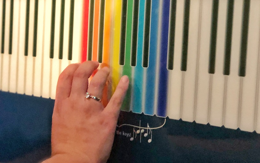 Klawiatura pianina z kolorowymi klawiszami