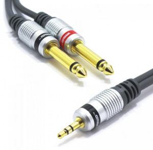 Jack Stereo 3.5mm do 2x Jack Mono 6.3mm