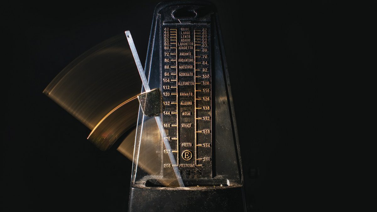 A photo of a metronome