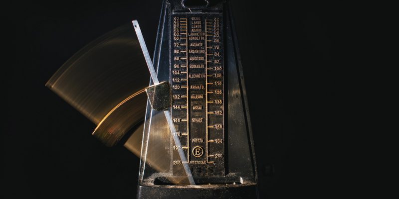 A photo of a metronome